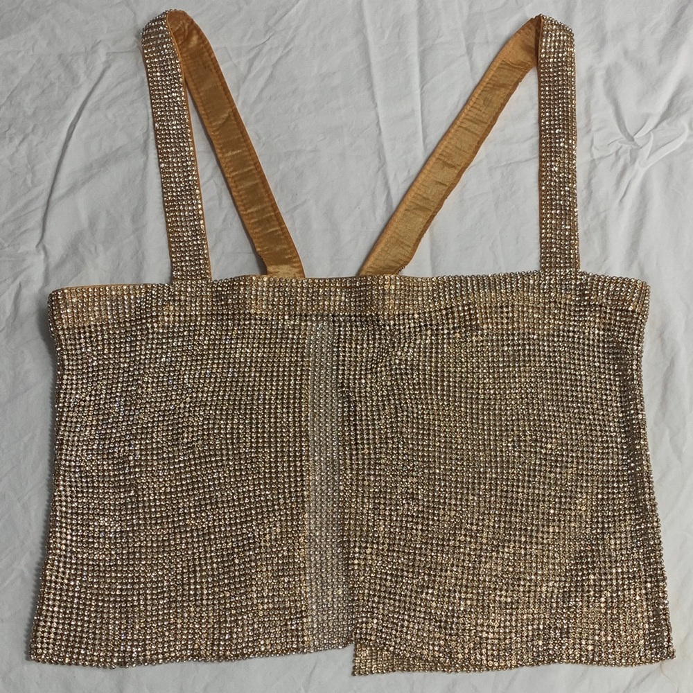 Gold Sequin Crop Top
